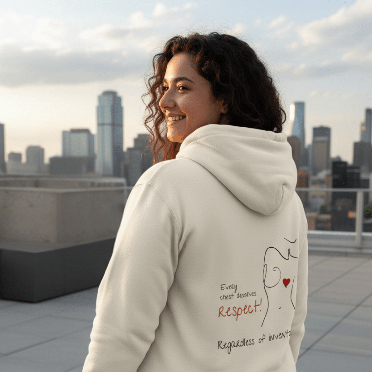 No Shit Shirts - Hoodie (Backprint): Every chest deserves respect. Regardless of inventory. - Body & Autonomy & Sexism - basic