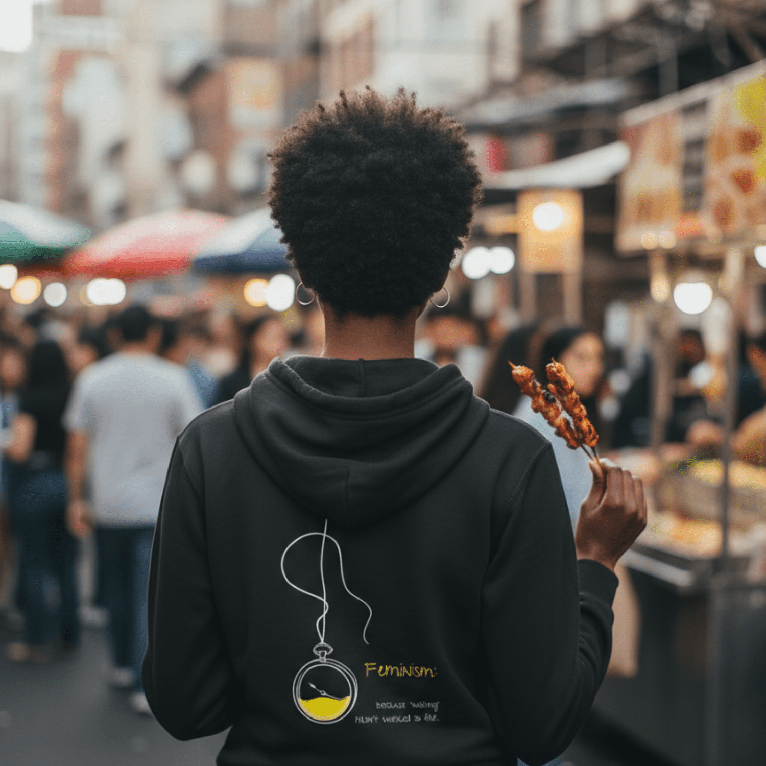 No Shit Shirts - Hoodie (Backprint): Feminism: because “waiting” hasn’t worked so far - Hoodies - basic