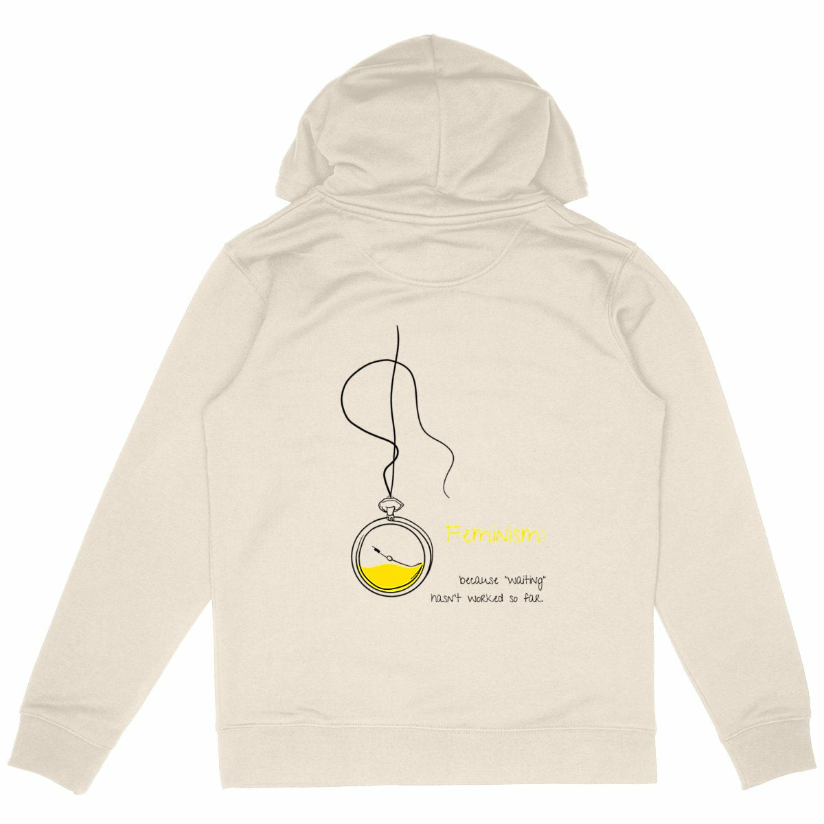 No Shit Shirts - Hoodie (Backprint): Feminism: because “waiting” hasn’t worked so far - Hoodies - basic