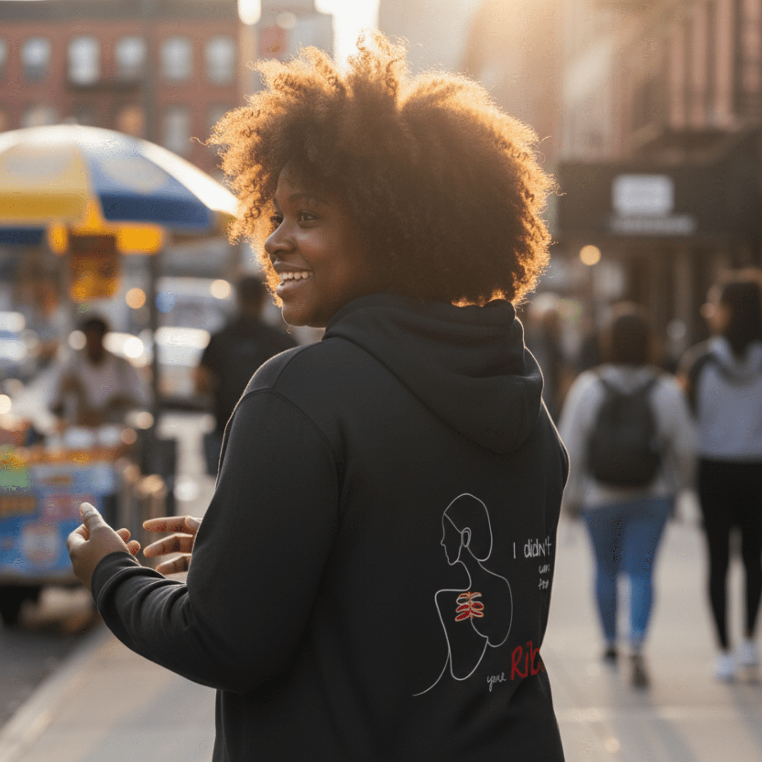 No Shit Shirts - Hoodie (Backprint): I didn’t come from your rib. - Body & Autonomy & Sexism - basic