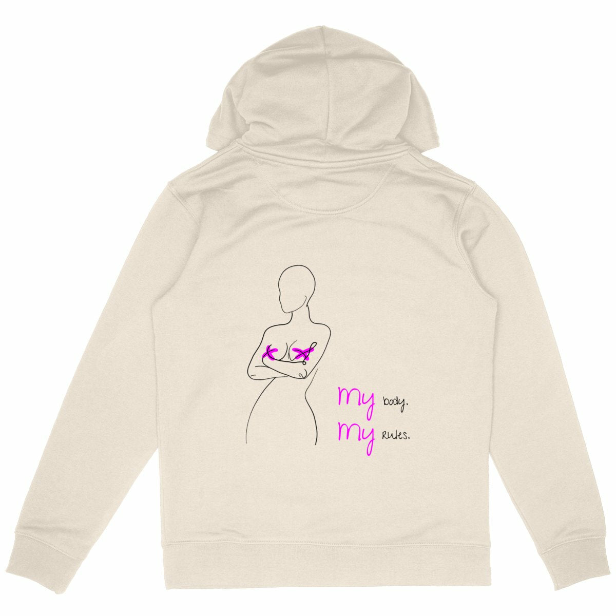 No Shit Shirts - Hoodie (Backprint): My Body, My Rules - Body & Autonomy & Sexism - basic