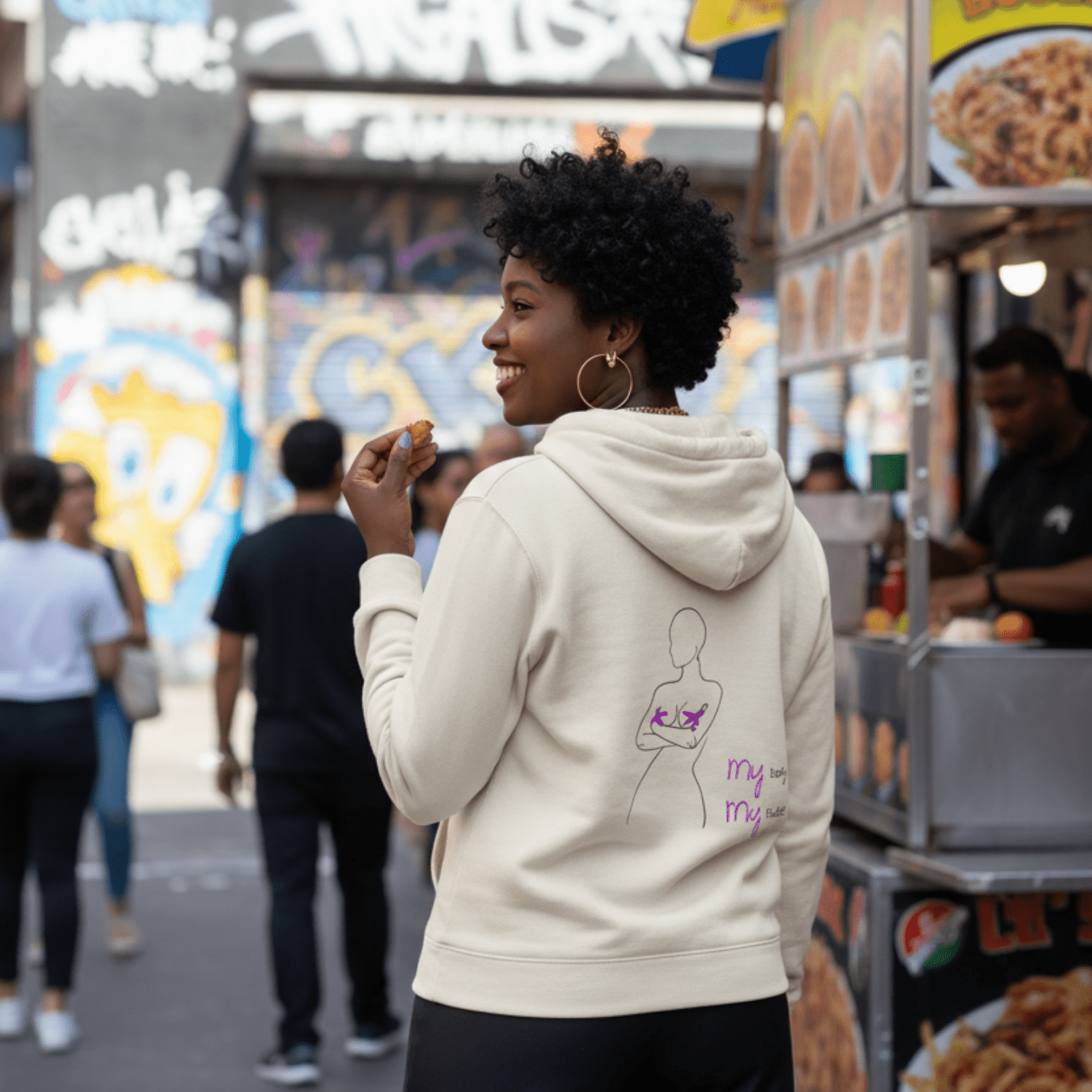 No Shit Shirts - Hoodie (Backprint): My Body, My Rules - Body & Autonomy & Sexism - basic