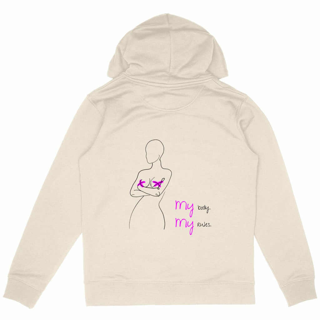 No Shit Shirts - Hoodie (Backprint): My Body, My Rules - Body & Autonomy & Sexism - basic