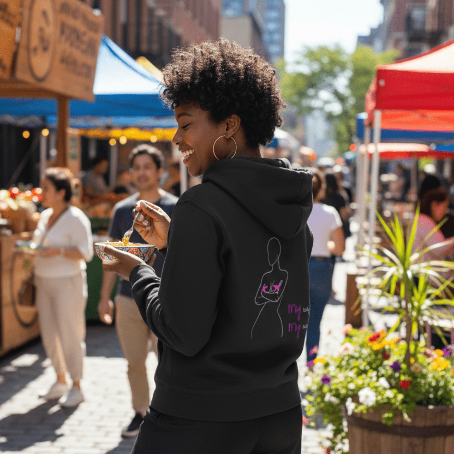 No Shit Shirts - Hoodie (Backprint): My Body, My Rules - Body & Autonomy & Sexism - basic