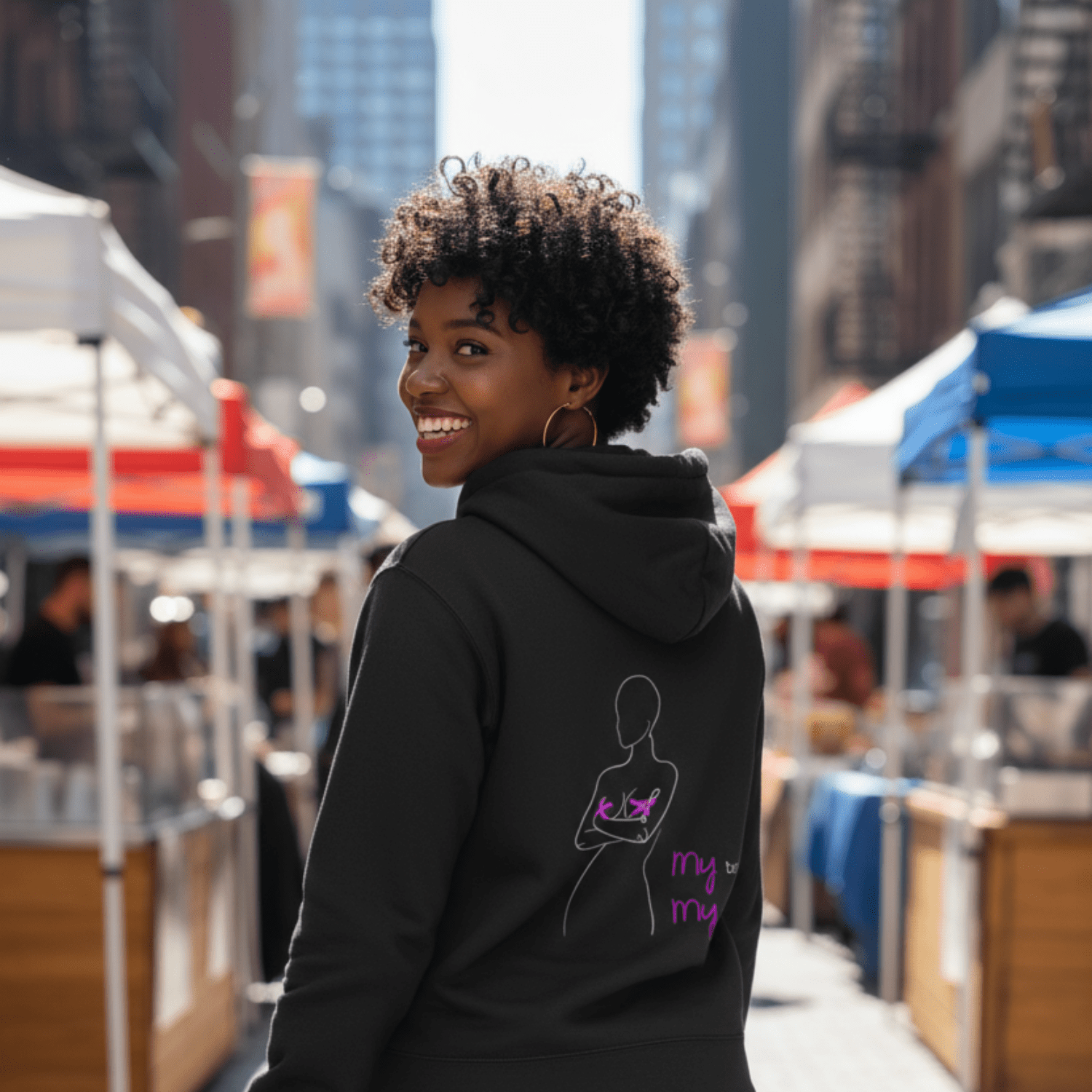 No Shit Shirts - Hoodie (Backprint): My Body, My Rules - Body & Autonomy & Sexism - basic