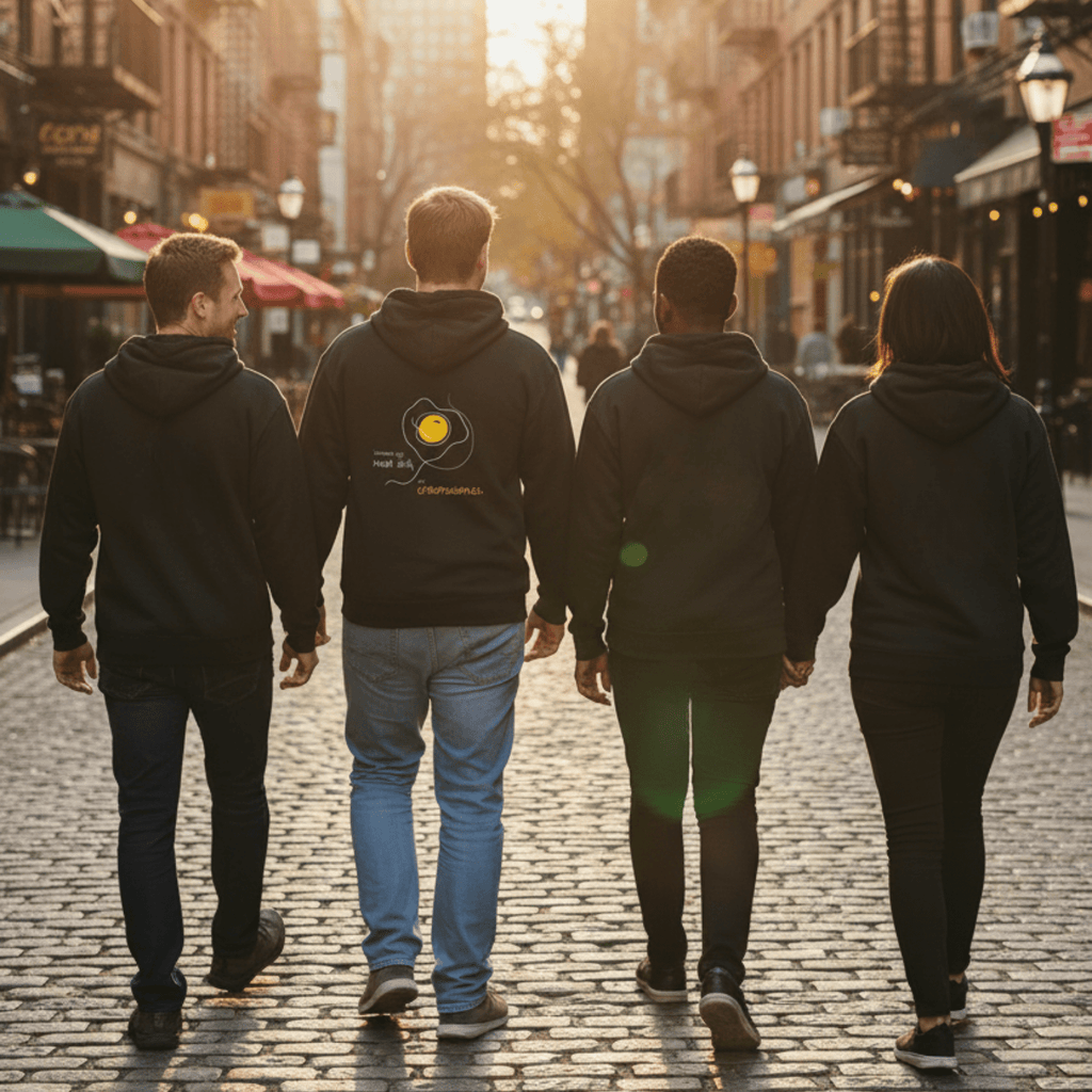 No Shit Shirts - Hoodie (Backprint): Scrambled eggs need skill, not chromosomes. - Gender Roles - basic