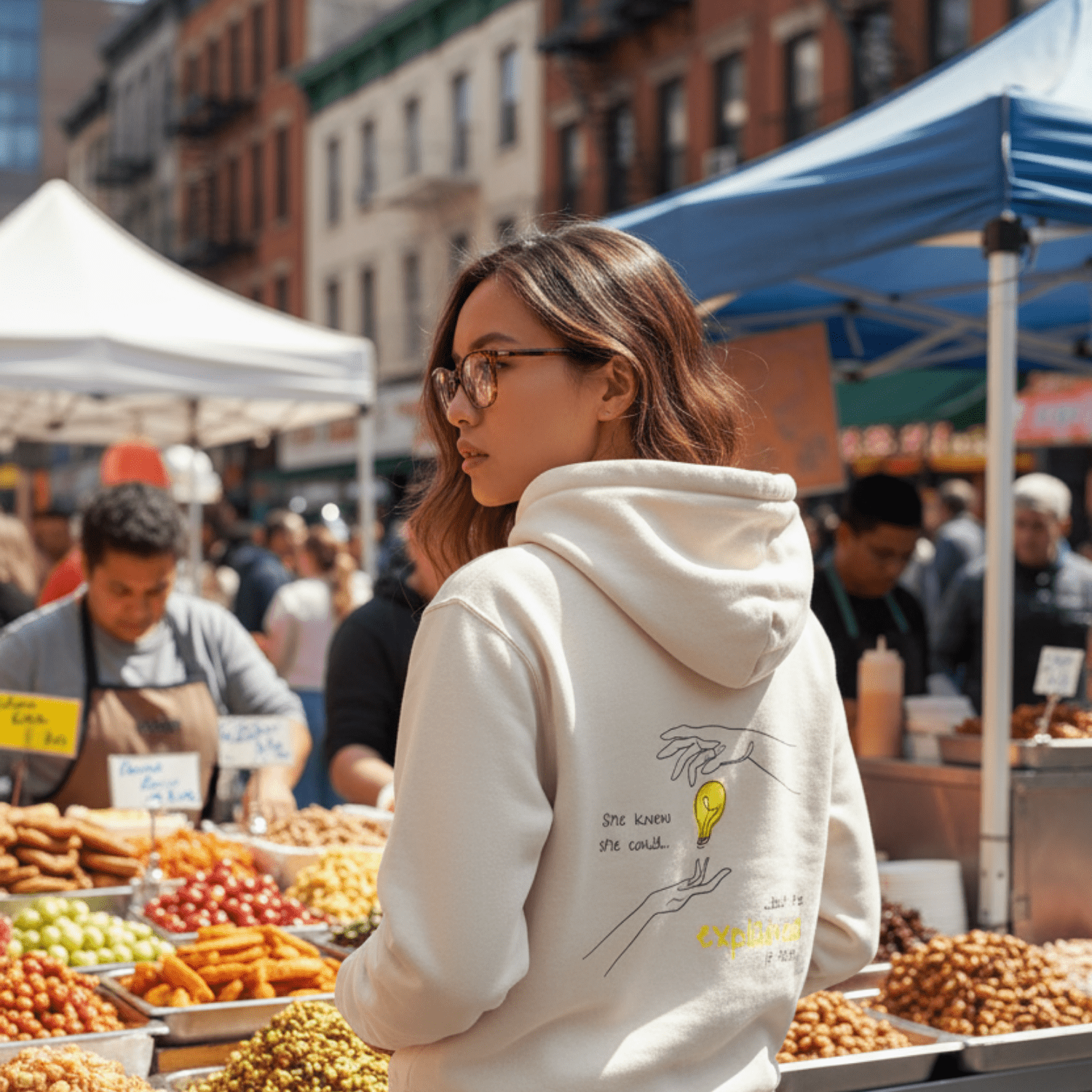 No Shit Shirts - Hoodie (Backprint): She knew she could, but he explained it first. - Hoodies - basic