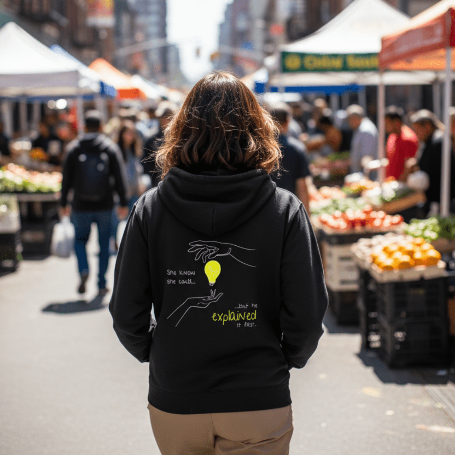 No Shit Shirts - Hoodie (Backprint): She knew she could, but he explained it first. - Hoodies - basic