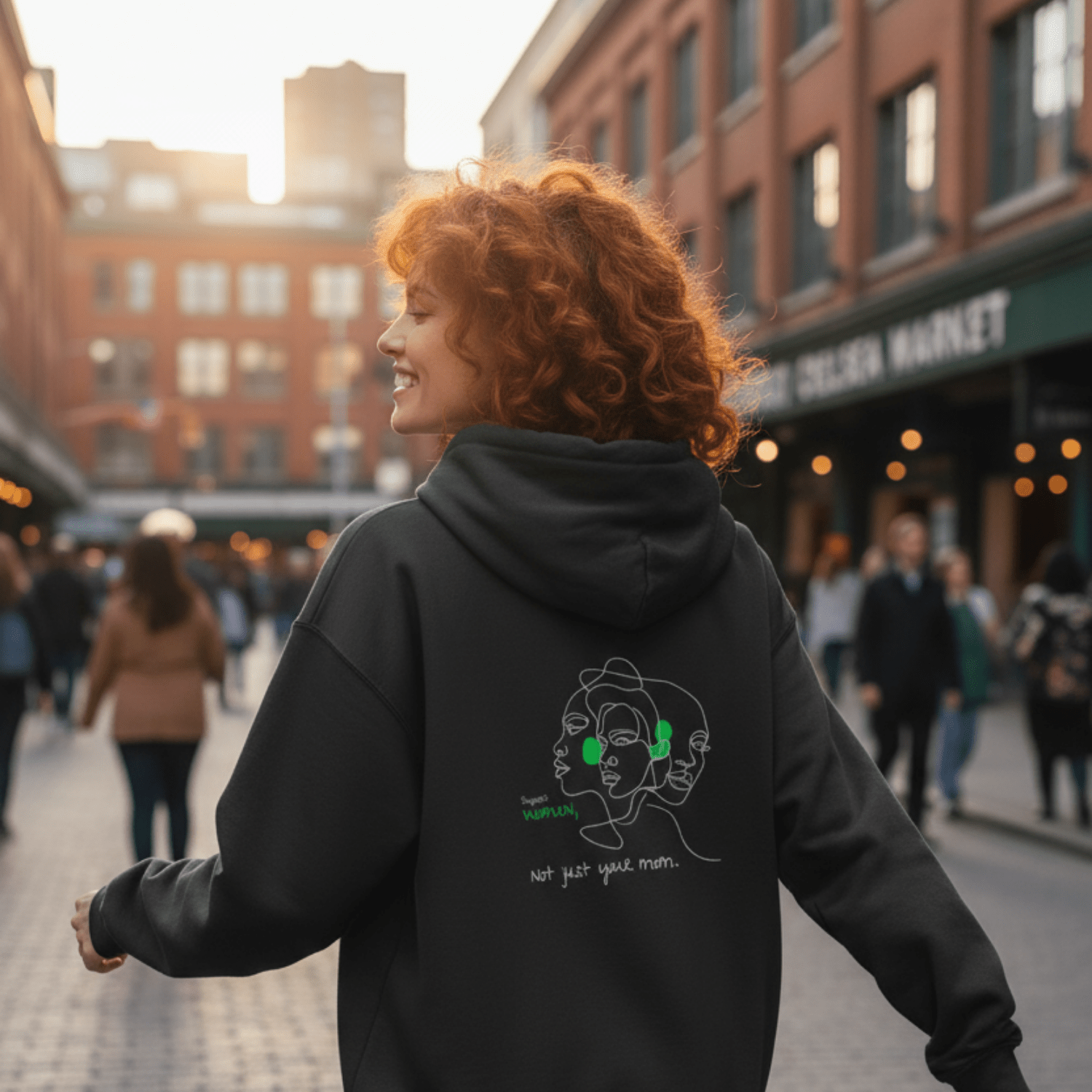 No Shit Shirts - Hoodie (Backprint): Support women. Not just your mom - Hoodies - basic