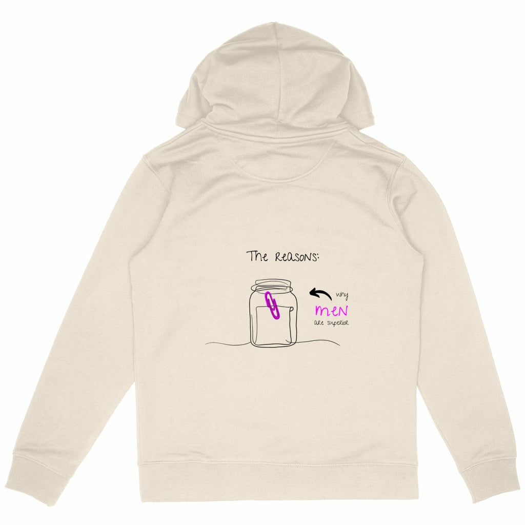 No Shit Shirts - Hoodie (Backprint): The reasons why men are superior: - Gender Roles - basic