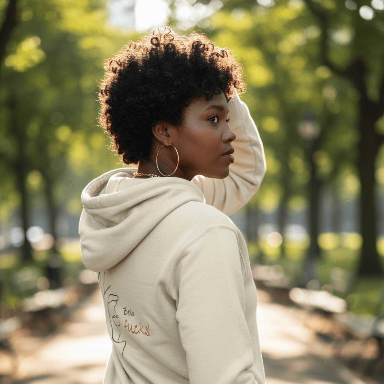 No Shit Shirts - Hoodie (Backprint): Zero Fucks - Hoodies - basic