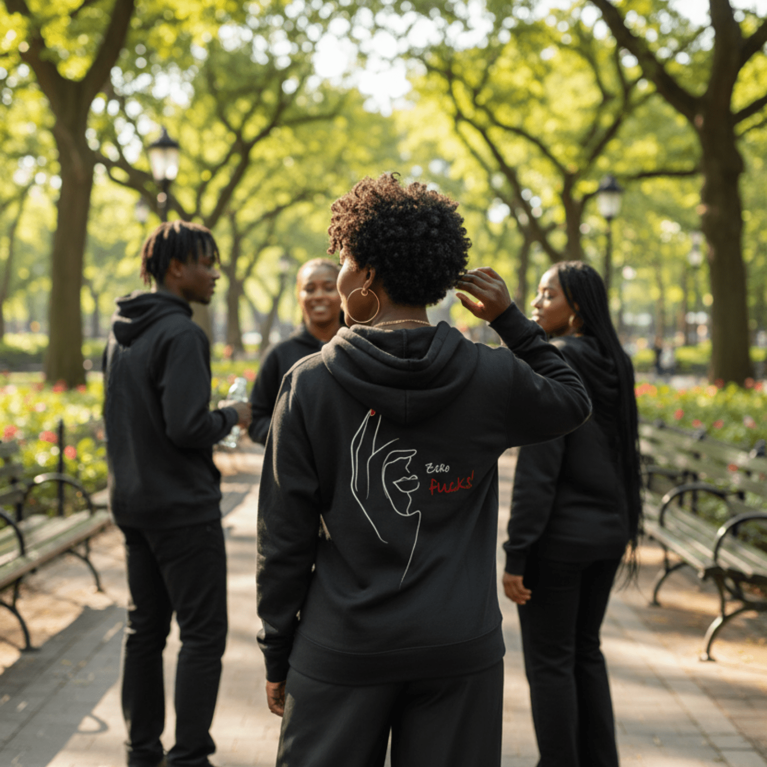 No Shit Shirts - Hoodie (Backprint): Zero Fucks - Hoodies - basic