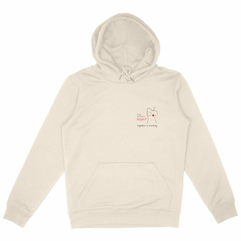 No Shit Shirts - Hoodie: Every chest deserves respect. Regardless of inventory. - Body & Autonomy & Sexism - basic