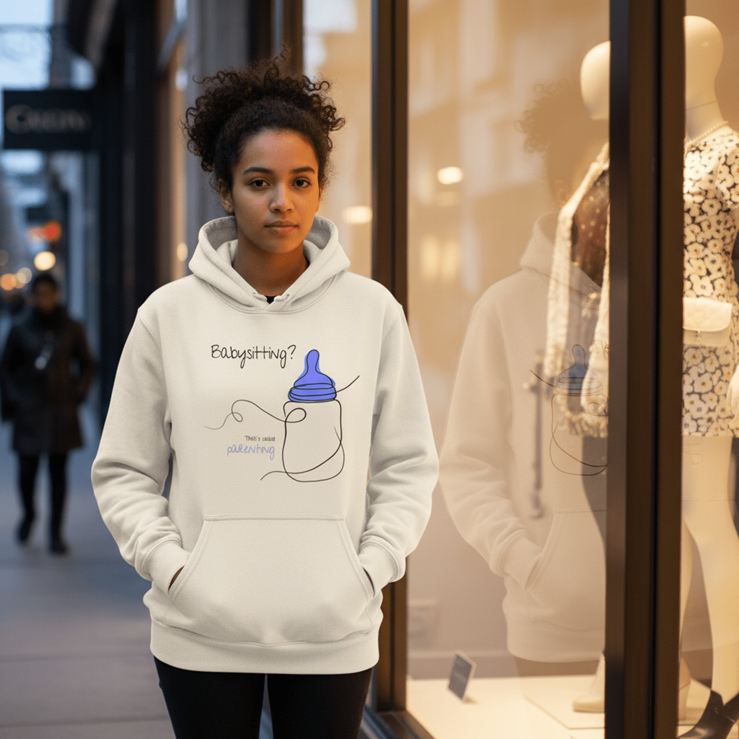 No Shit Shirts - Hoodie (Frontprint Large): Babysitting? That’s called parenting! - Gender Roles - basic