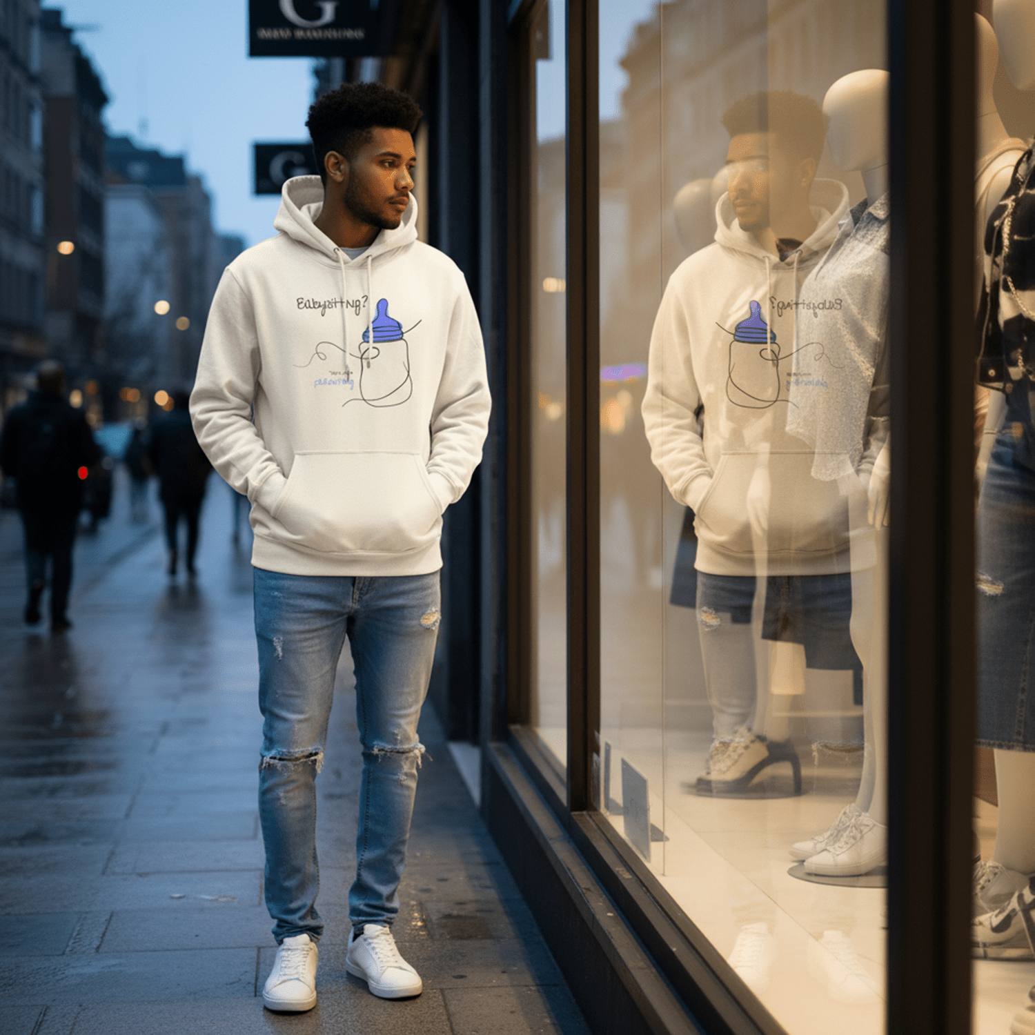 No Shit Shirts - Hoodie (Frontprint Large): Babysitting? That’s called parenting! - Gender Roles - basic