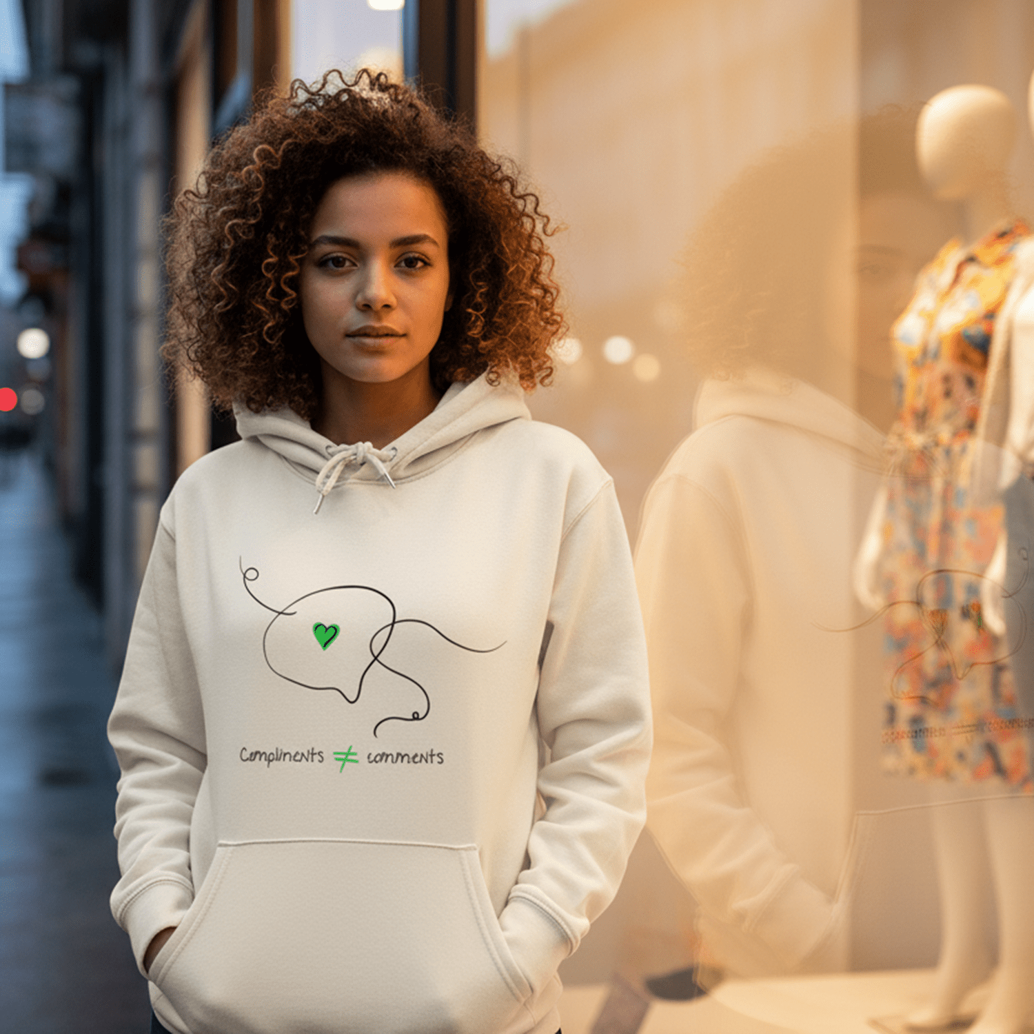 No Shit Shirts - Hoodie (Frontprint Large): Compliments ≠ comments. - Hoodies - basic