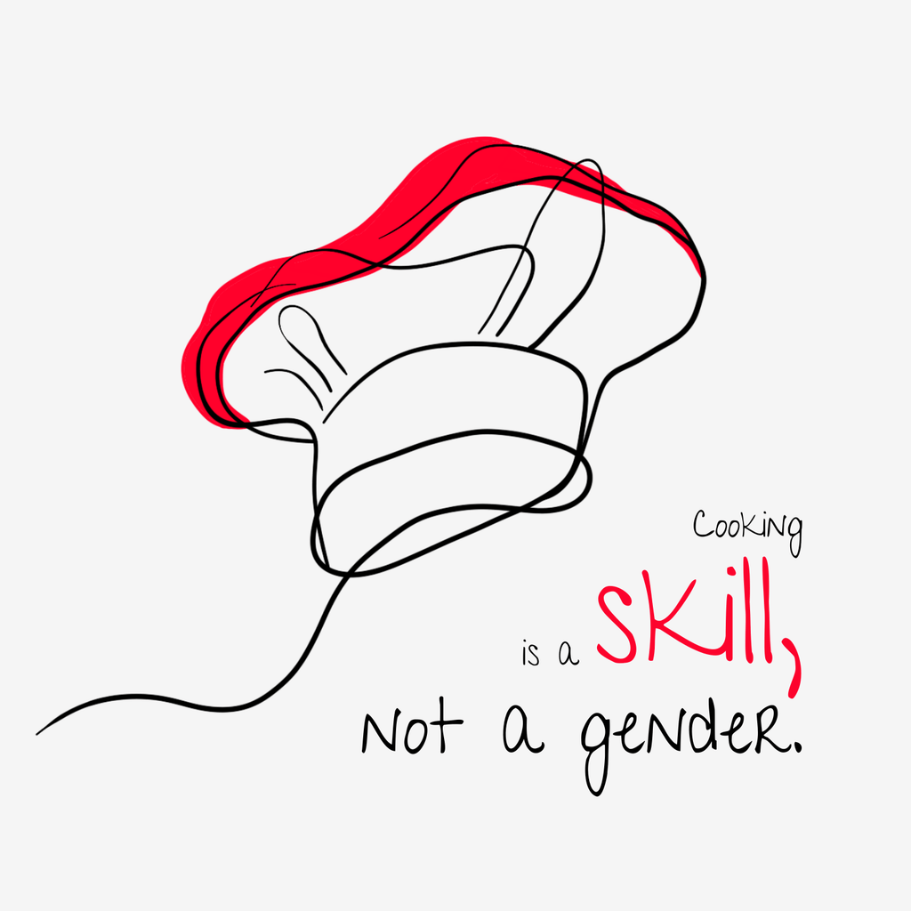 No Shit Shirts - Hoodie (Frontprint Large): Cooking is a skill, not a gender. - Gender Roles - basic