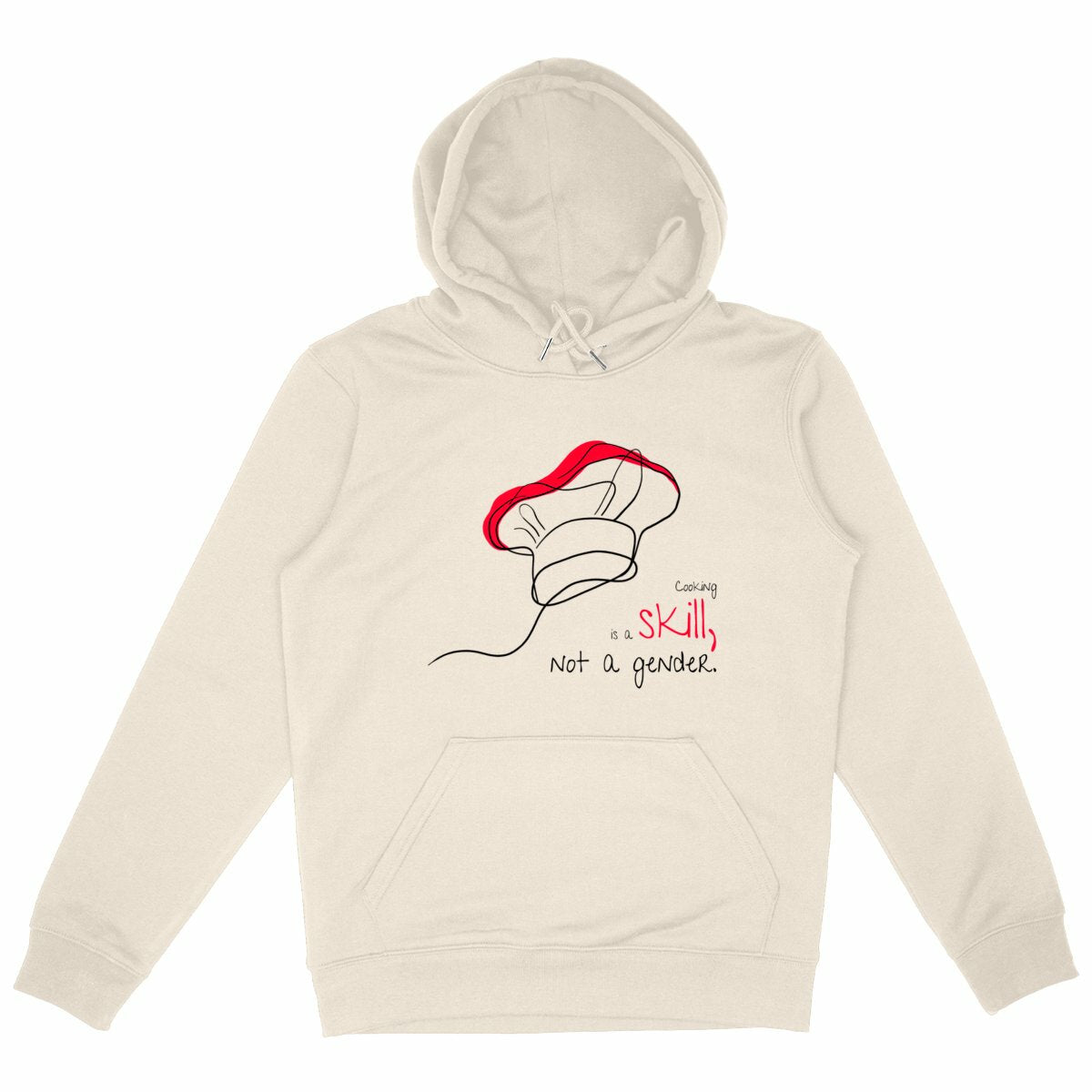 No Shit Shirts - Hoodie (Frontprint Large): Cooking is a skill, not a gender. - Gender Roles - basic