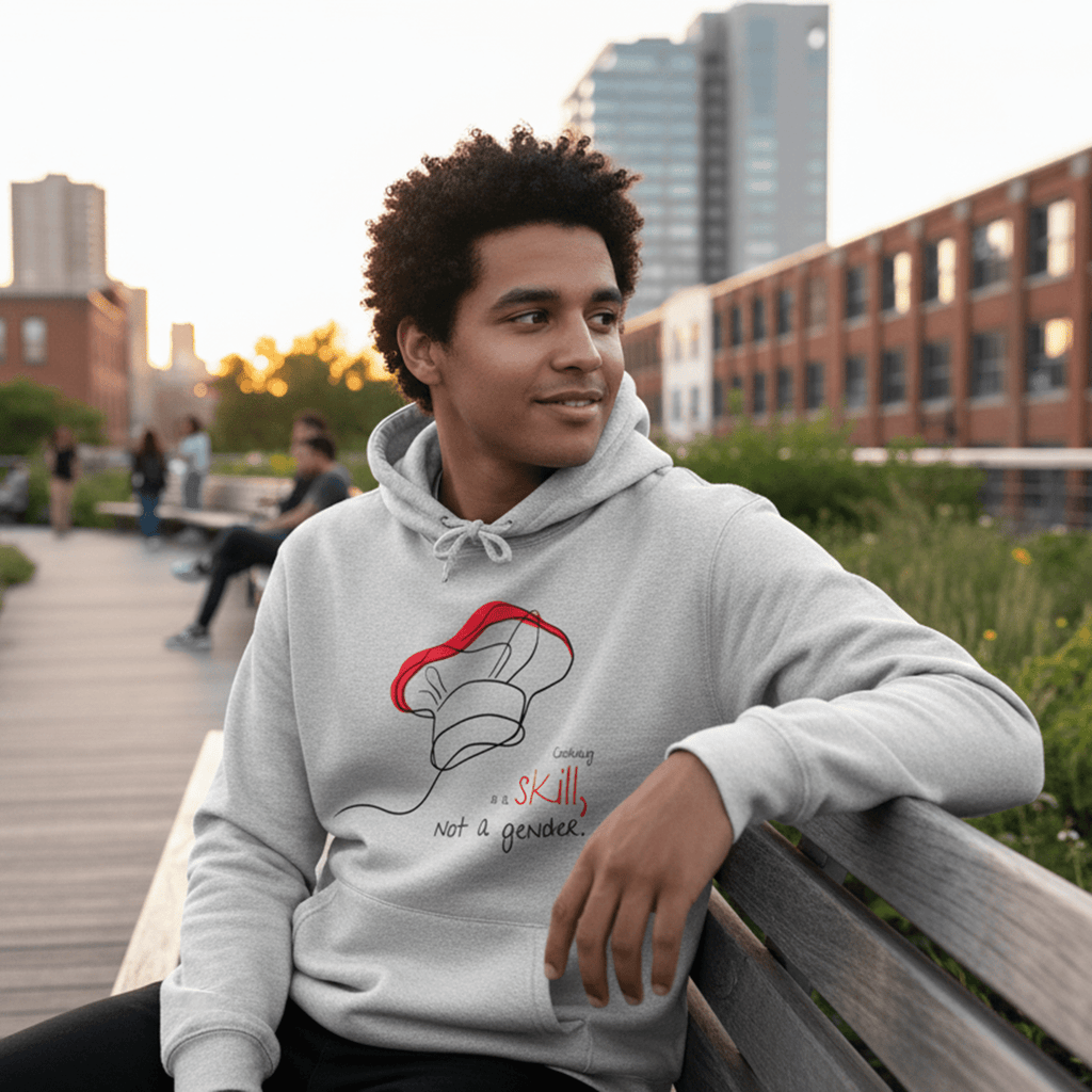 No Shit Shirts - Hoodie (Frontprint Large): Cooking is a skill, not a gender. - Gender Roles - basic