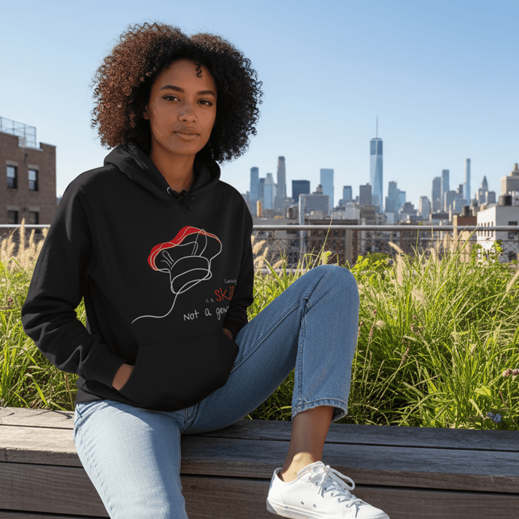 No Shit Shirts - Hoodie (Frontprint Large): Cooking is a skill, not a gender. - Gender Roles - basic