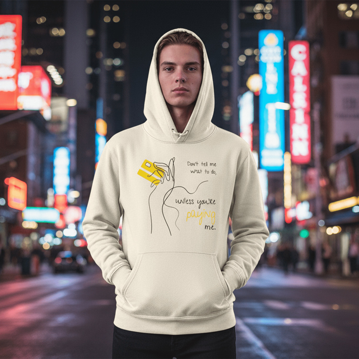 No Shit Shirts - Hoodie (Frontprint Large): Don’t tell me what to do, unless you’re paying me - Hoodies - basic