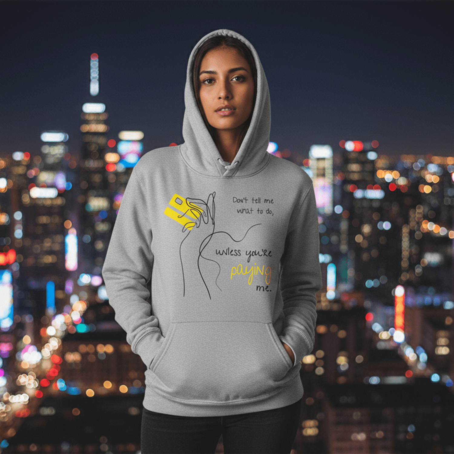 No Shit Shirts - Hoodie (Frontprint Large): Don’t tell me what to do, unless you’re paying me - Hoodies - basic