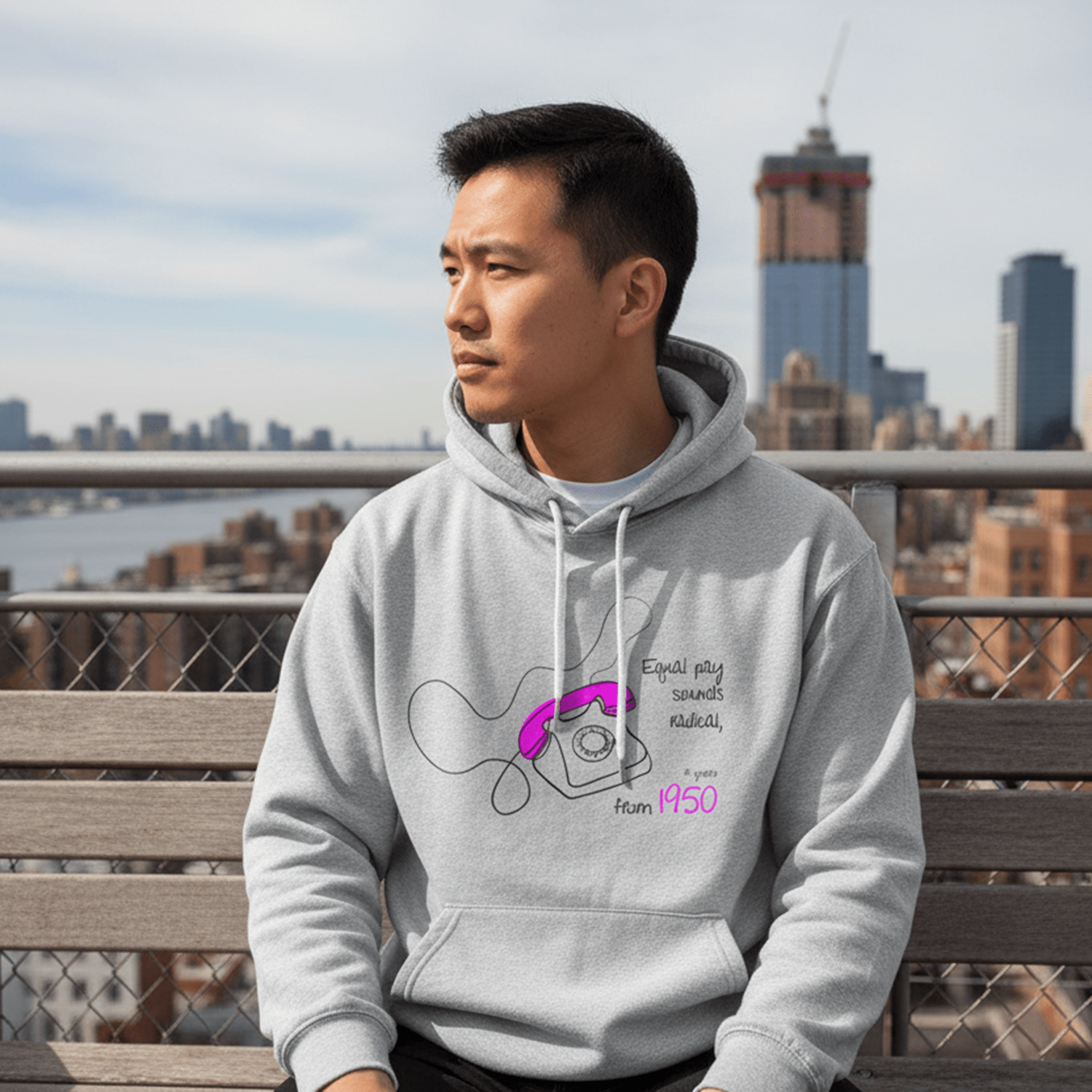 No Shit Shirts - Hoodie (Frontprint Large): Equal pay sounds radical… if you’re from 1950. - Equal Pay - basic