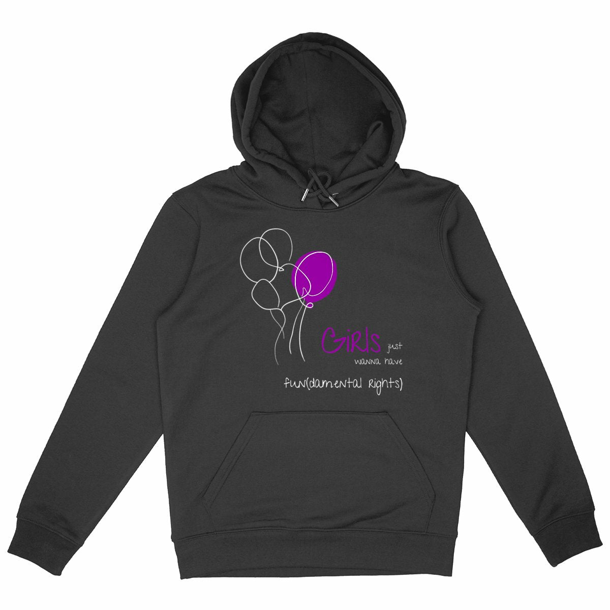 No Shit Shirts - Hoodie (Frontprint Large): Girls just wanna have fun(damental rights) - Hoodies - basic