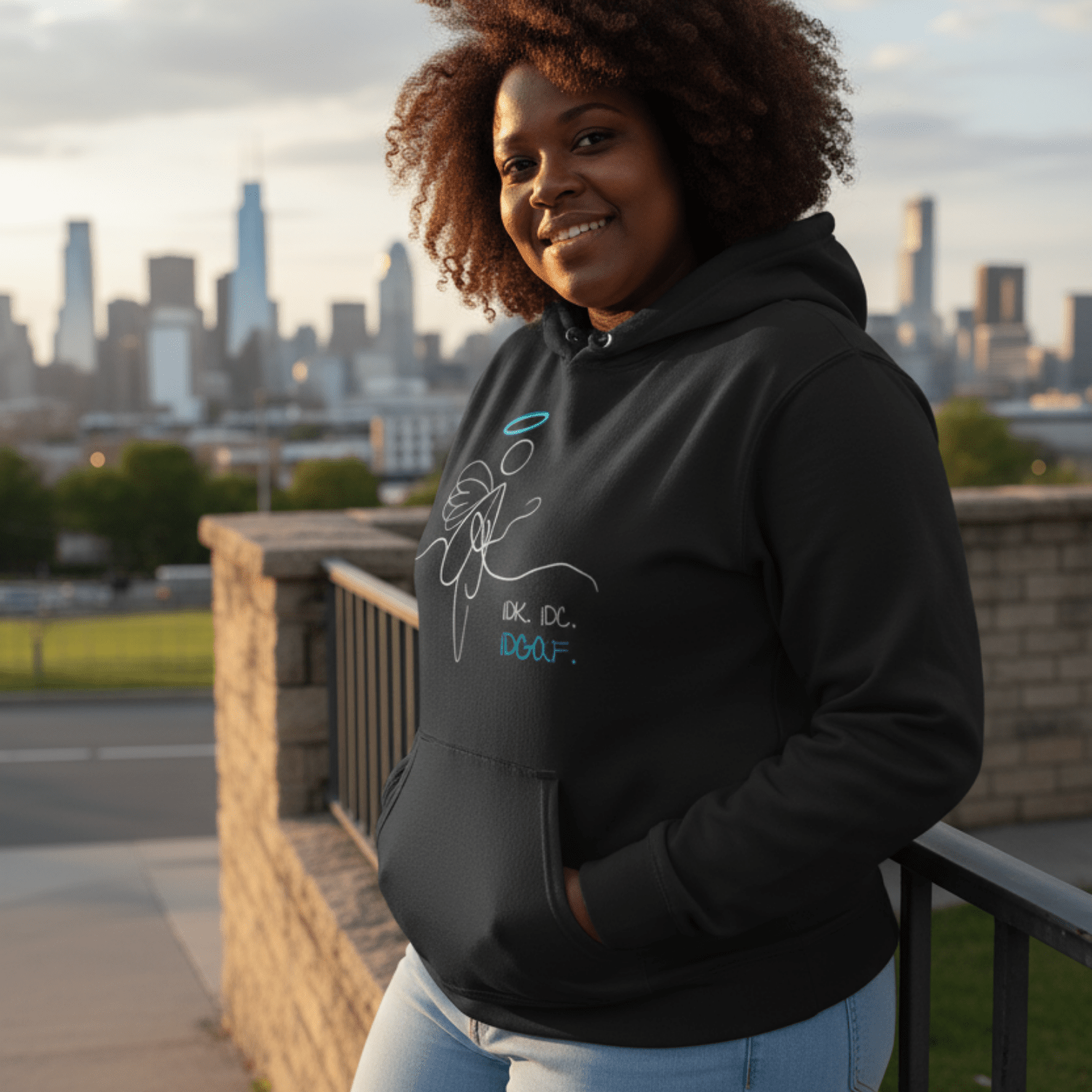 No Shit Shirts - Hoodie (Frontprint Large): IDK. IDC. IDGAF. - Hoodies - basic