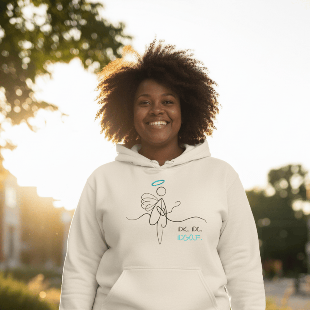 No Shit Shirts - Hoodie (Frontprint Large): IDK. IDC. IDGAF. - Hoodies - basic