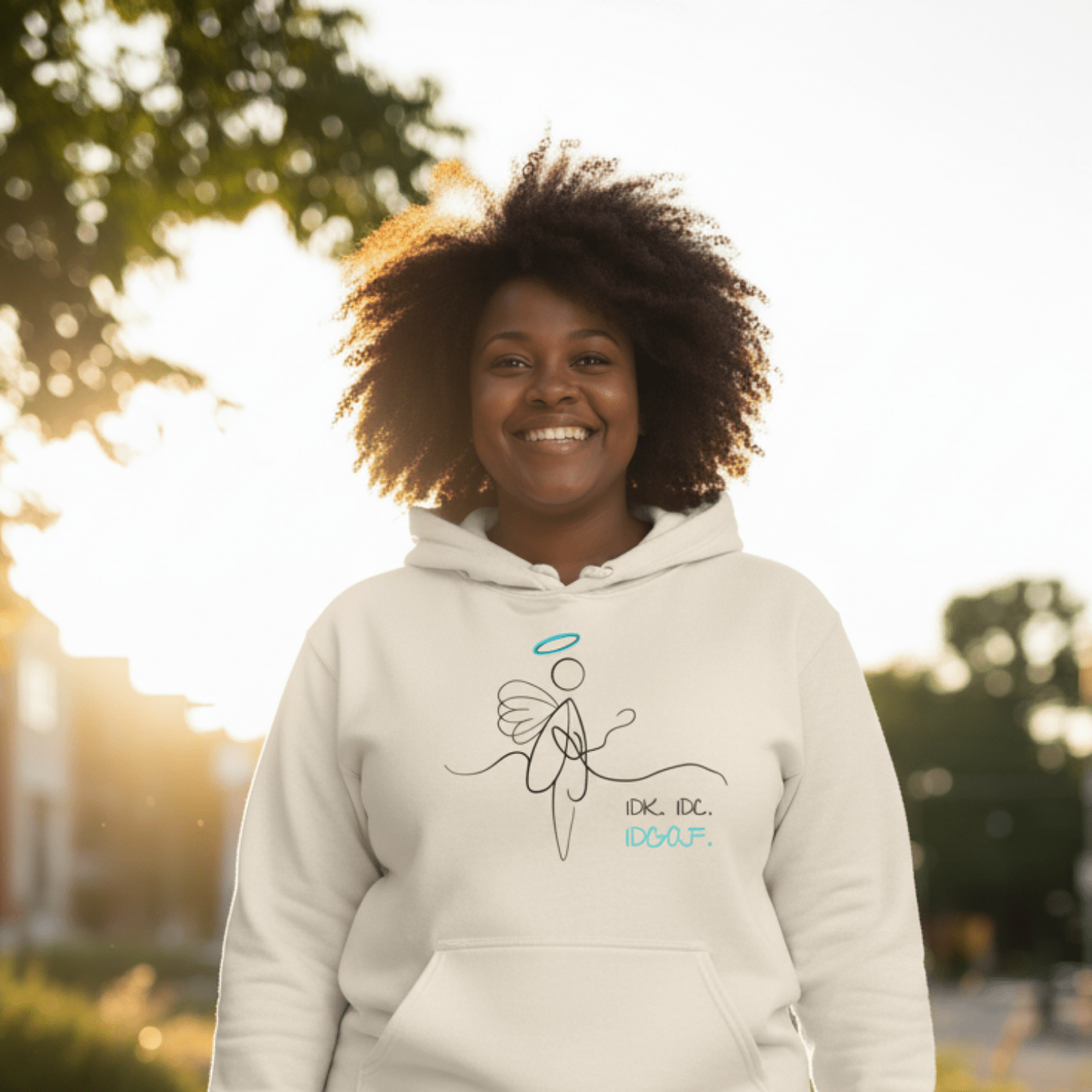 No Shit Shirts - Hoodie (Frontprint Large): IDK. IDC. IDGAF. - Hoodies - basic