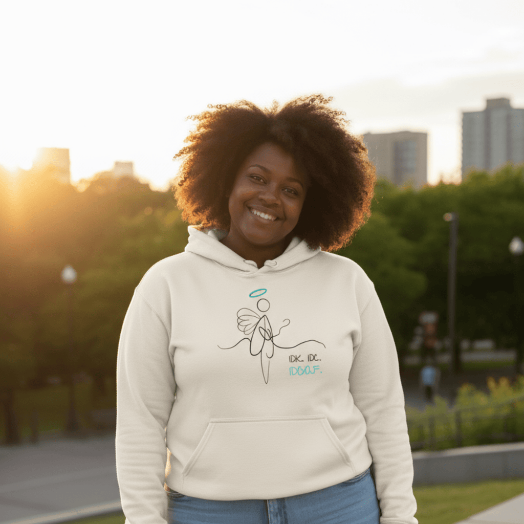 No Shit Shirts - Hoodie (Frontprint Large): IDK. IDC. IDGAF. - Hoodies - basic