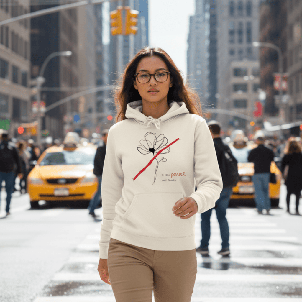 No Shit Shirts - Hoodie (Frontprint Large): I’ll take power over flowers - Hoodies - basic