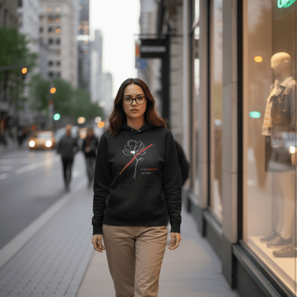 No Shit Shirts - Hoodie (Frontprint Large): I’ll take power over flowers - Hoodies - basic