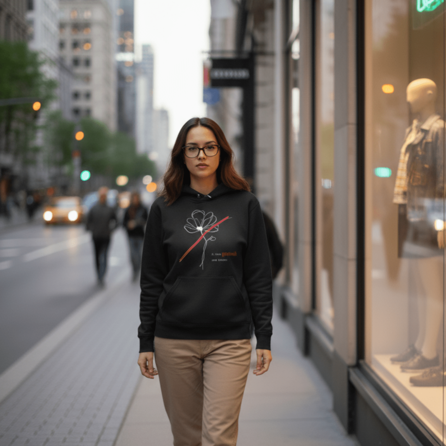 No Shit Shirts - Hoodie (Frontprint Large): I’ll take power over flowers - Hoodies - basic