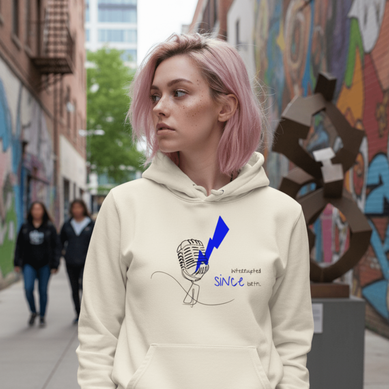 No Shit Shirts - Hoodie (Frontprint Large): Interrupted since birth. - Hoodies - basic