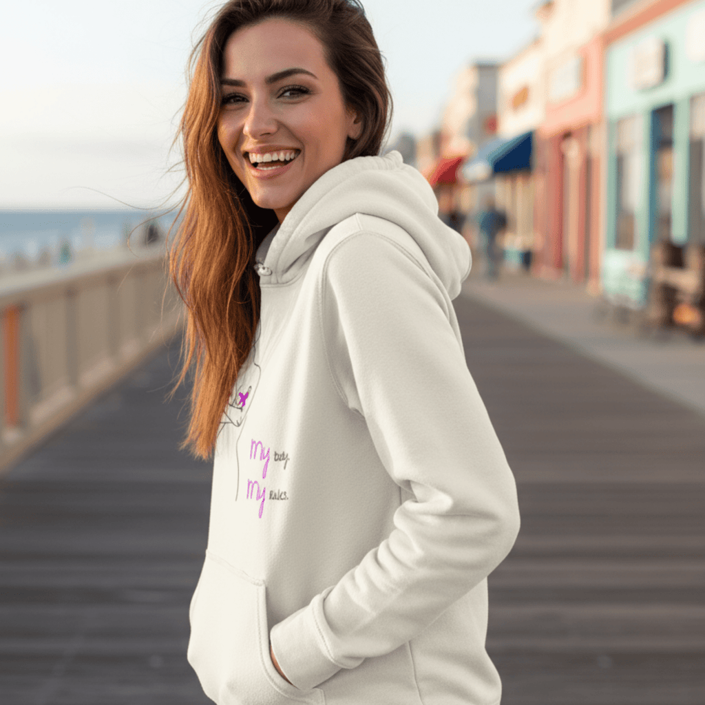 No Shit Shirts - Hoodie (Frontprint Large): My Body, My Rules - Body & Autonomy & Sexism - basic