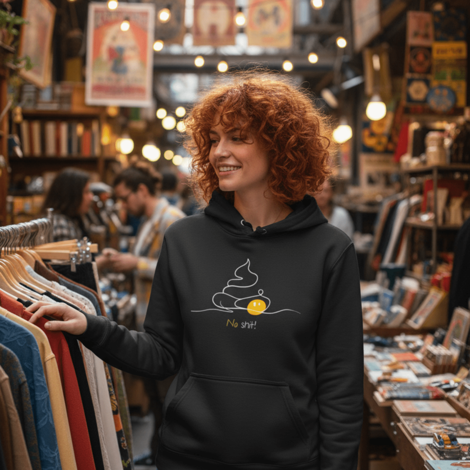 No Shit Shirts - Hoodie (Frontprint Large): No Shit! - Hoodies - basic