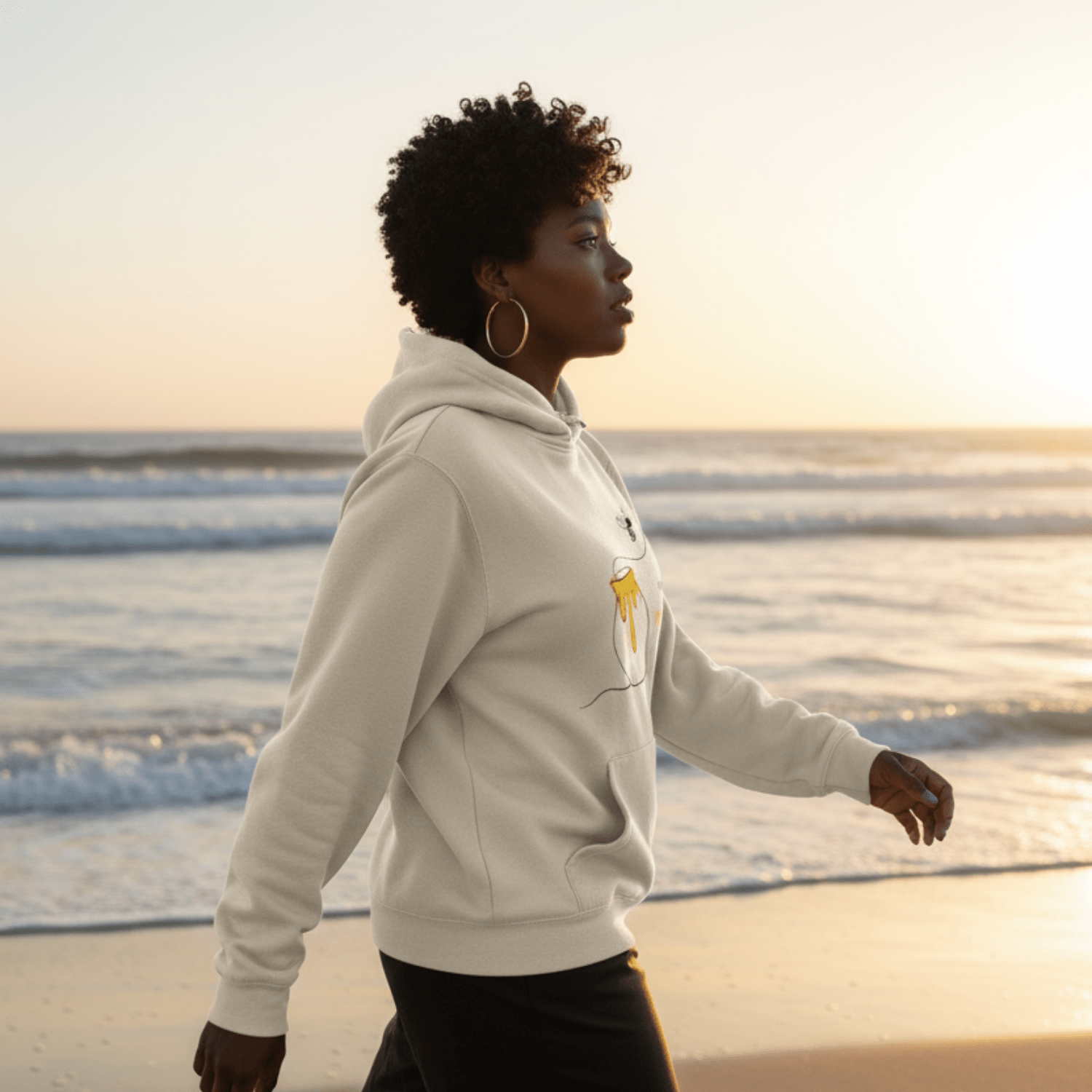 No Shit Shirts - Hoodie (Frontprint Large): Not your honey - Body & Autonomy & Sexism - basic