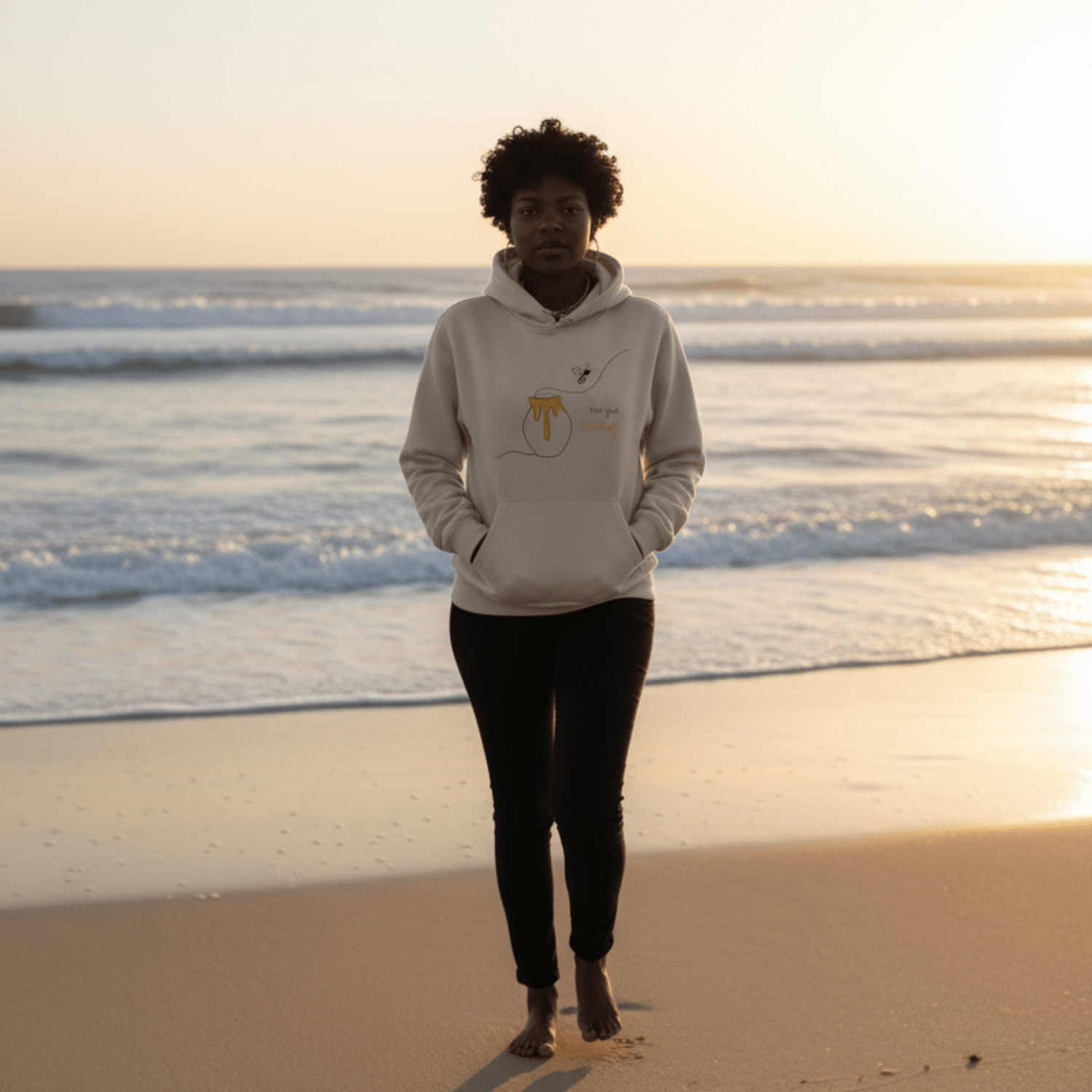 No Shit Shirts - Hoodie (Frontprint Large): Not your honey - Body & Autonomy & Sexism - basic