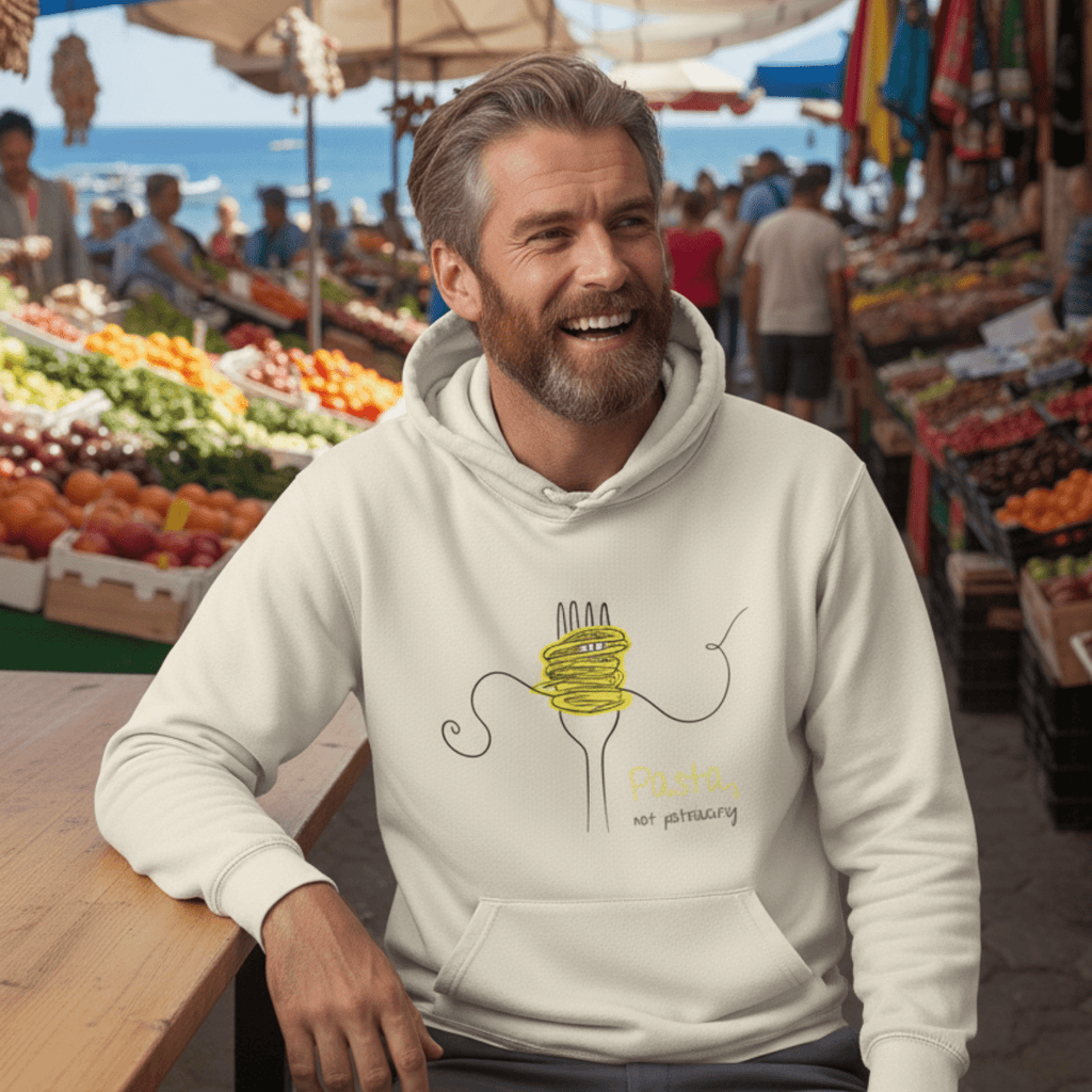 No Shit Shirts - Hoodie (Frontprint Large): Pasta, not patriarchy - Hoodies - basic