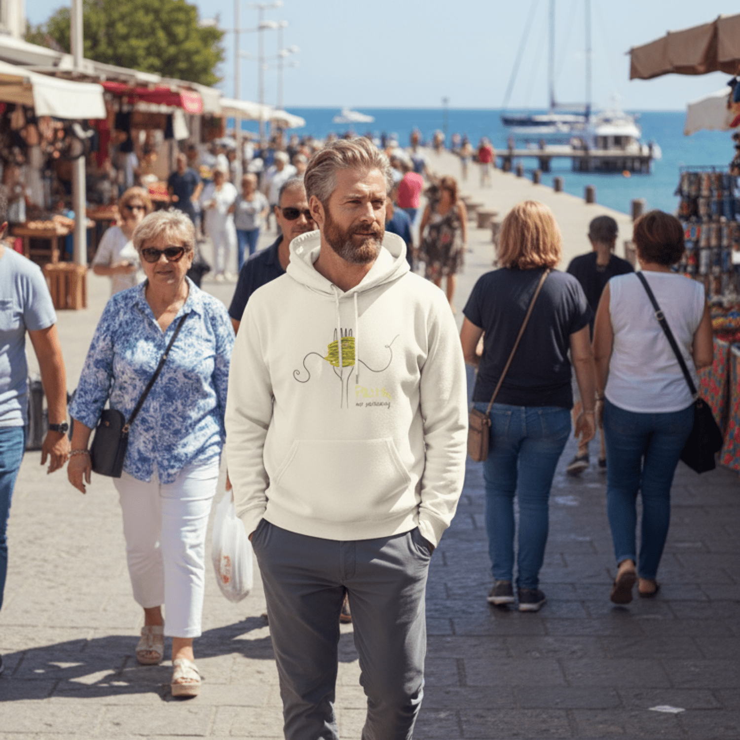 No Shit Shirts - Hoodie (Frontprint Large): Pasta, not patriarchy - Hoodies - basic