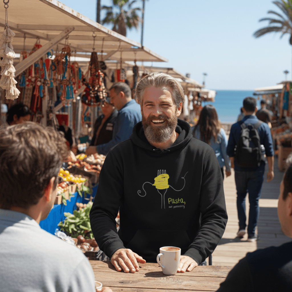 No Shit Shirts - Hoodie (Frontprint Large): Pasta, not patriarchy - Hoodies - basic