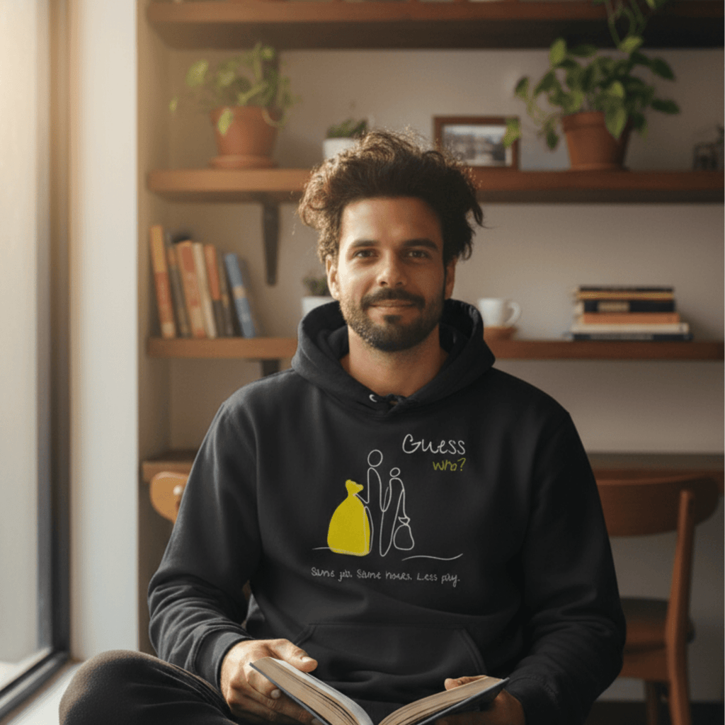 No Shit Shirts - Hoodie (Frontprint Large): Same job. Same hours. Less pay. Guess who? - Equal Pay - basic