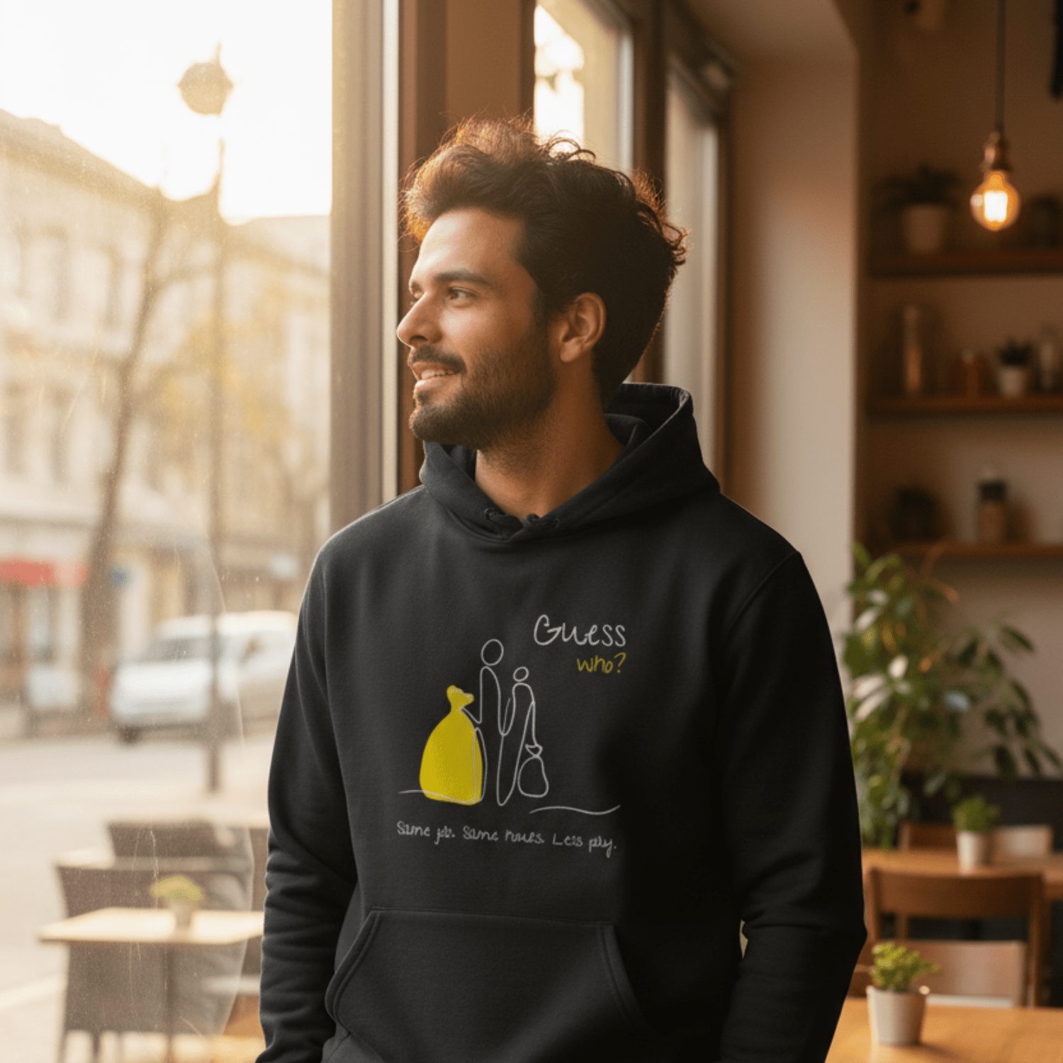 No Shit Shirts - Hoodie (Frontprint Large): Same job. Same hours. Less pay. Guess who? - Equal Pay - basic