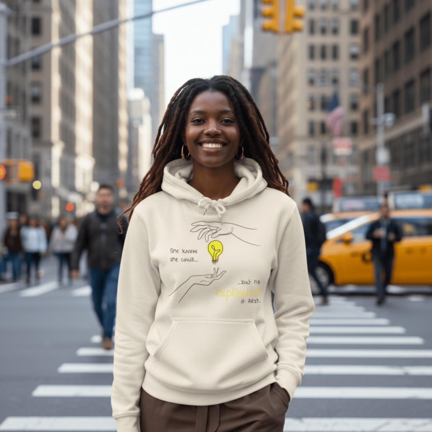 No Shit Shirts - Hoodie (Frontprint Large): She knew she could, but he explained it first. - Hoodies - basic