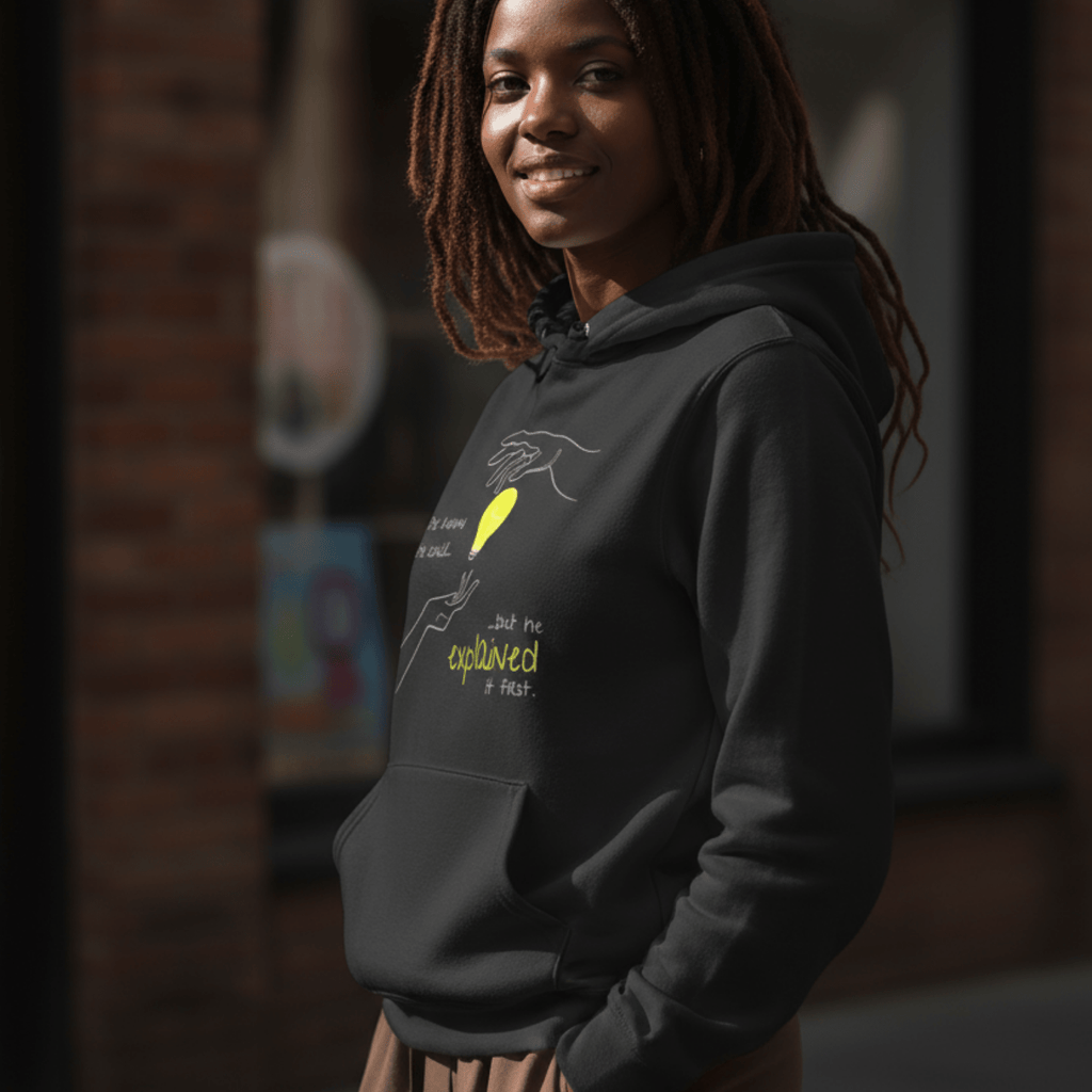 No Shit Shirts - Hoodie (Frontprint Large): She knew she could, but he explained it first. - Hoodies - basic