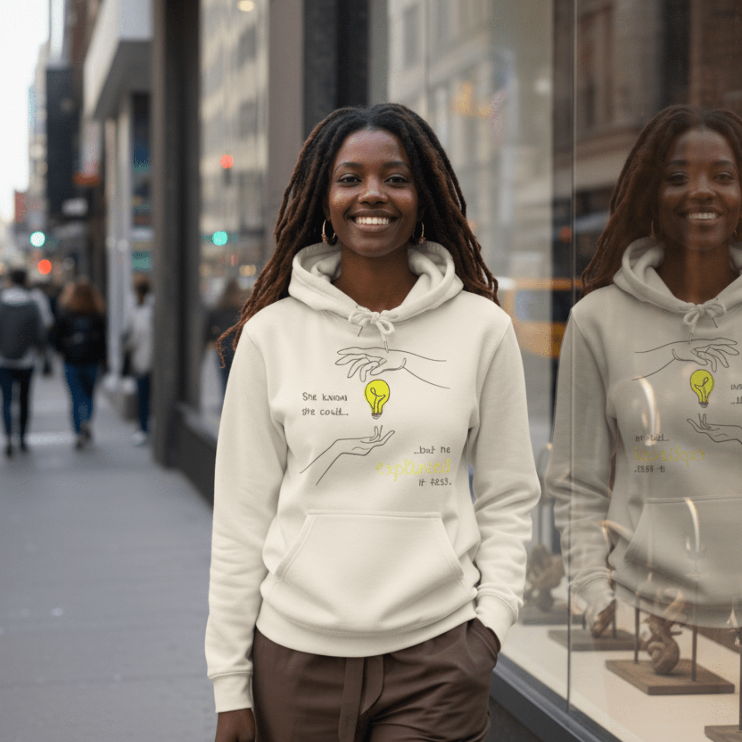 No Shit Shirts - Hoodie (Frontprint Large): She knew she could, but he explained it first. - Hoodies - basic