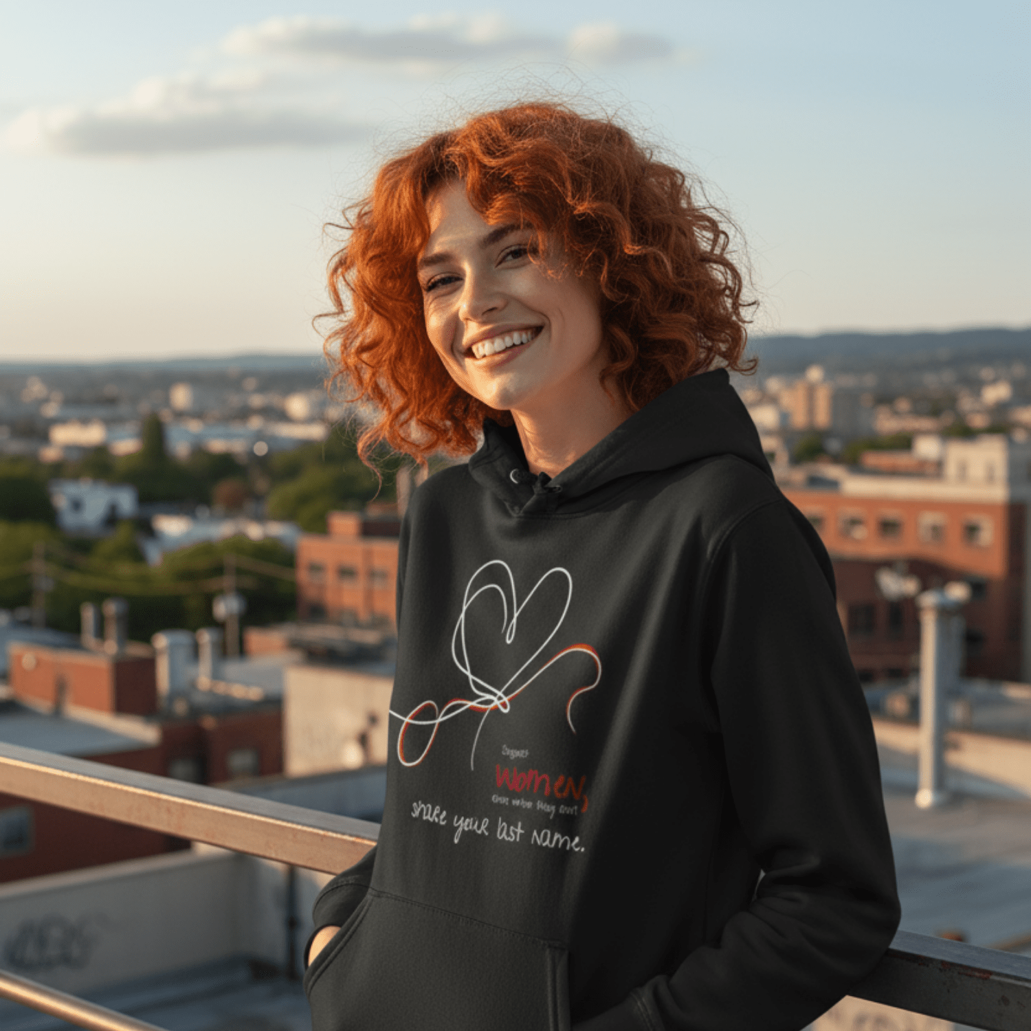 No Shit Shirts - Hoodie (Frontprint Large): Support women, even when they don’t share your last name. - Hoodies - basic