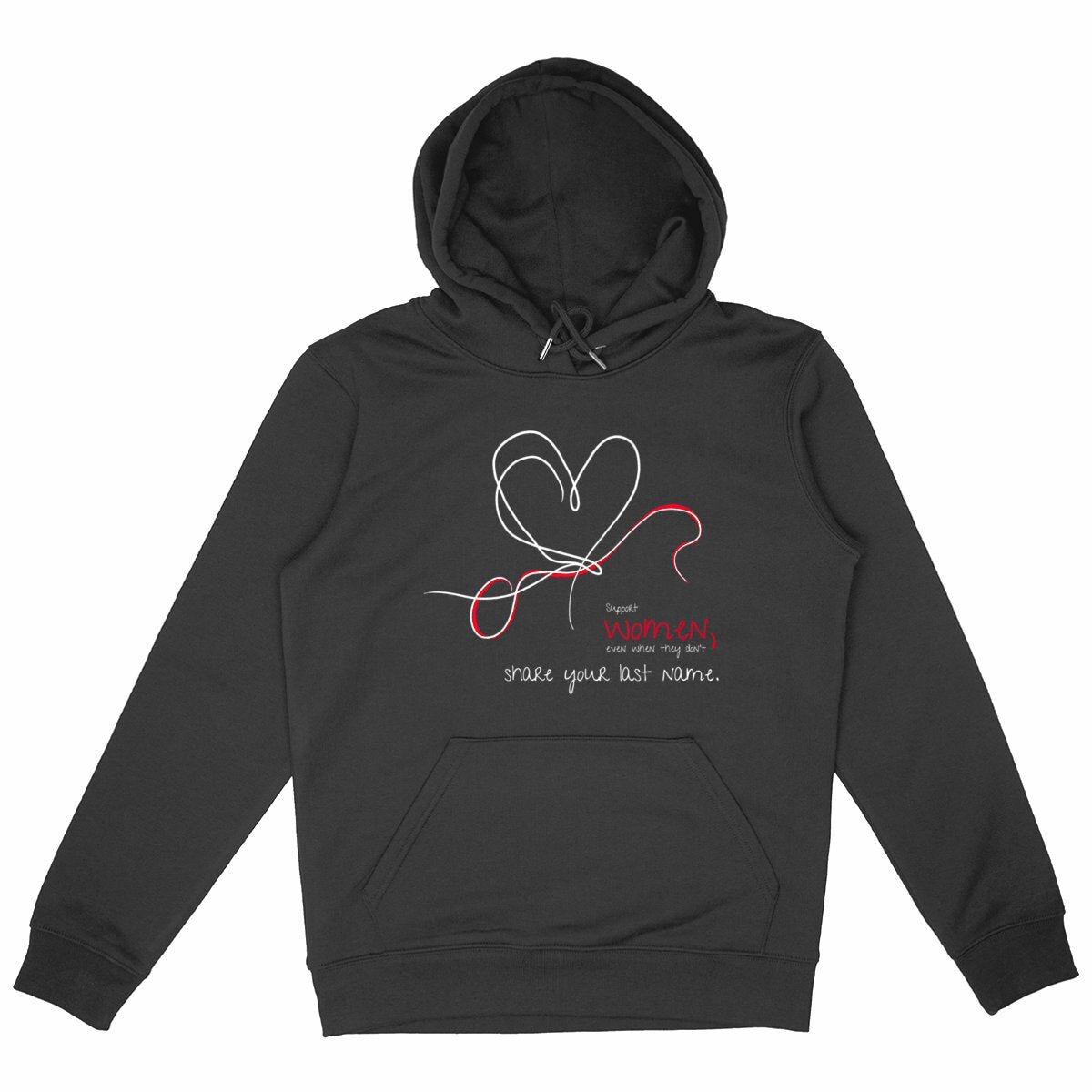 No Shit Shirts - Hoodie (Frontprint Large): Support women, even when they don’t share your last name. - Hoodies - basic
